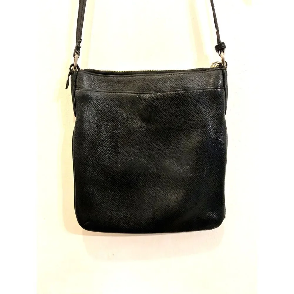 Vintage COACH Black Leather Crossbody Shoulder Handbag Bag  Women's Size Small